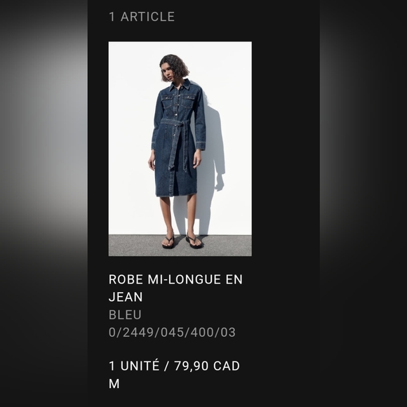 Zara robe mi-longue en jean - Picture 2 of 2